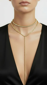 Double Take Double Layered Necklace - Gold